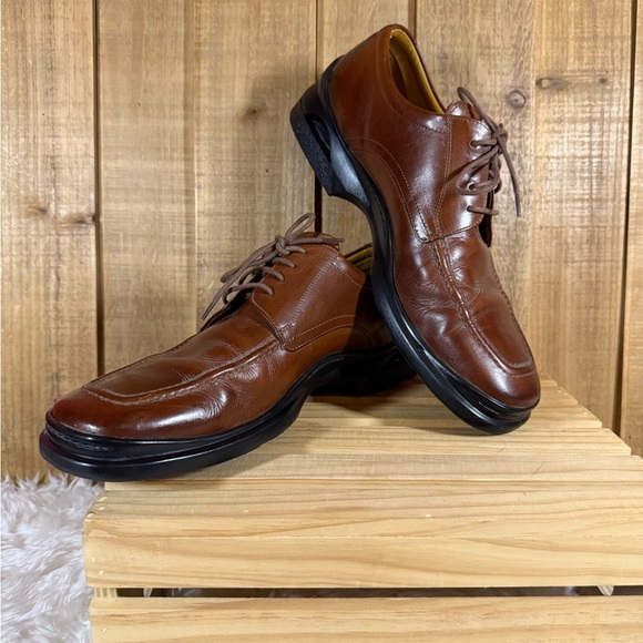 Cole Haan with Air Sole Men’s Lace Brown Leather Type Casual Loafer Shoes 9M EUC - Picture 1 of 12